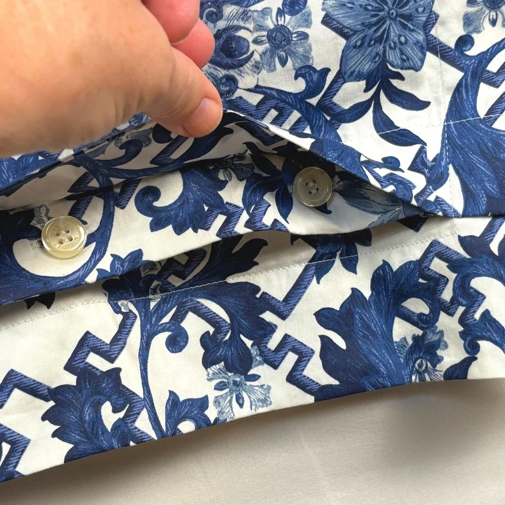 Ralph Lauren Dorsey Blue Label Chinoiserie Cotton King Pillowcase ONLY 1 48 X 20